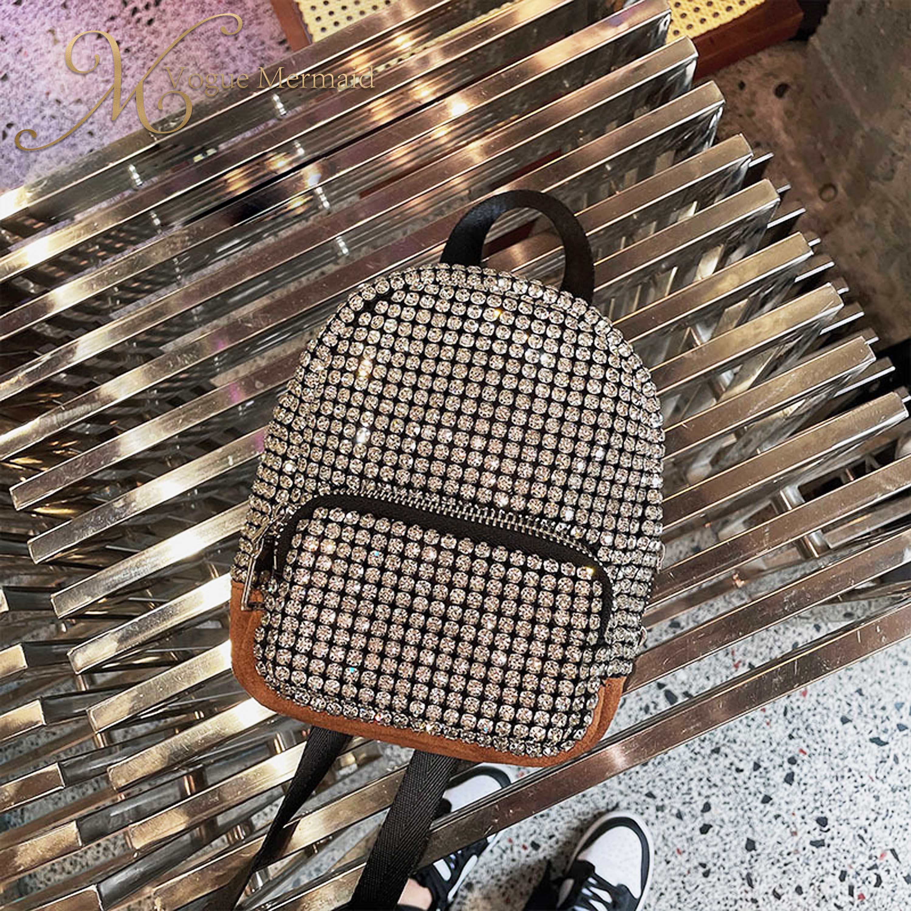 New Arrival Women's Mini Zipper Rhinestone Backpack